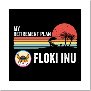 Vintage Retirement Plan Floki Inu Coin  Floki Army Vintage Crypto Token Cryptocurrency Wallet Birthday Gift For Men Women Posters and Art